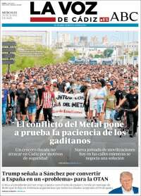 Portada de La Voz de Cádiz (España)