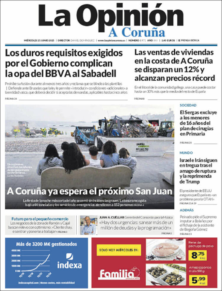 Portada de La Opinión de A Coruña (España)
