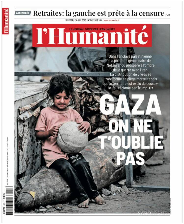 Portada de l'Humanite (Francia)