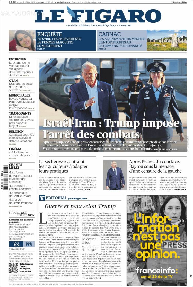 Portada de Le Figaro (Francia)