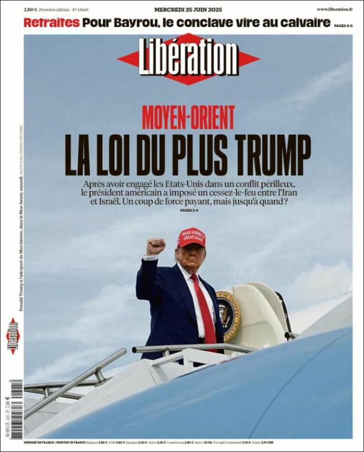 Portada de Libération (Francia)