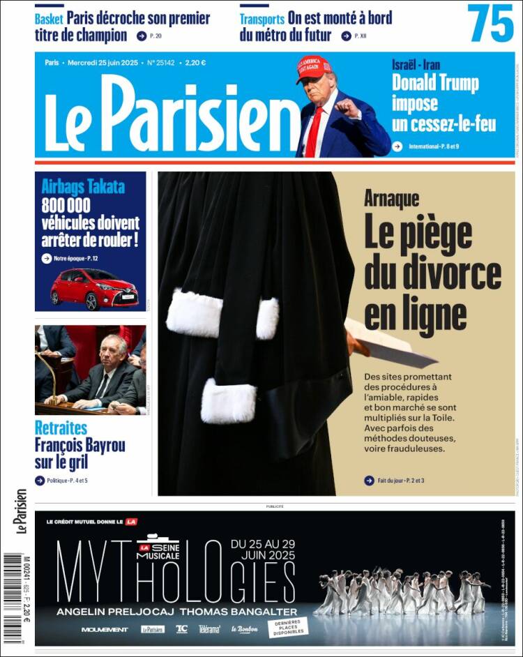Portada de Le Parisien (Francia)