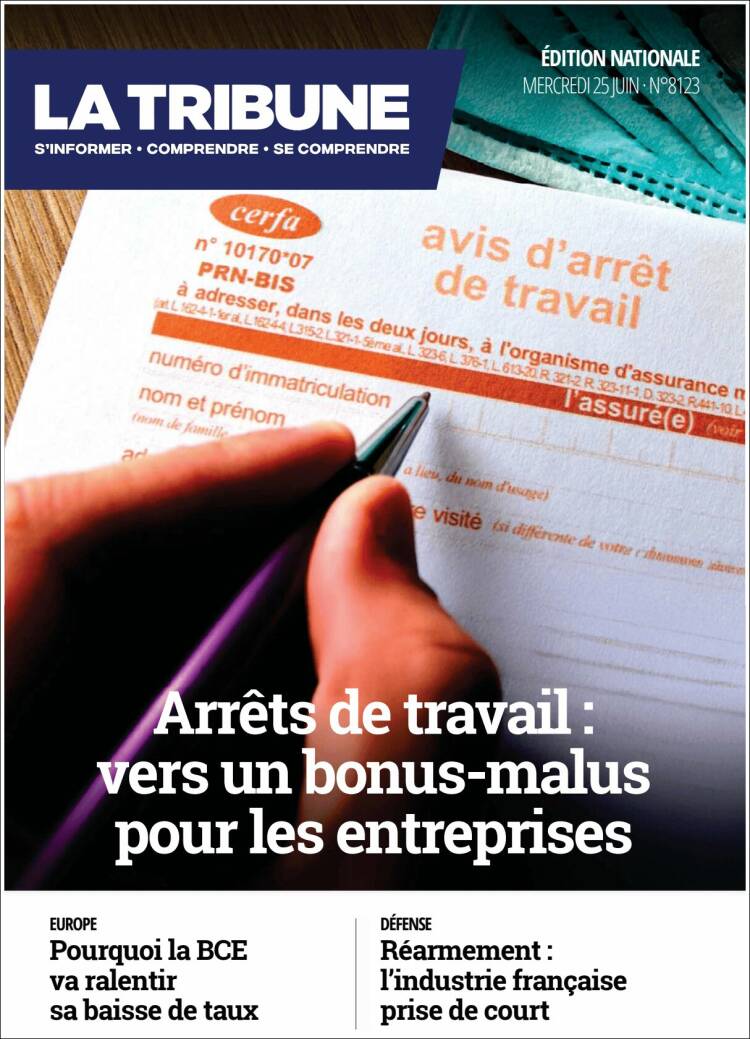 Portada de La Tribune (Francia)