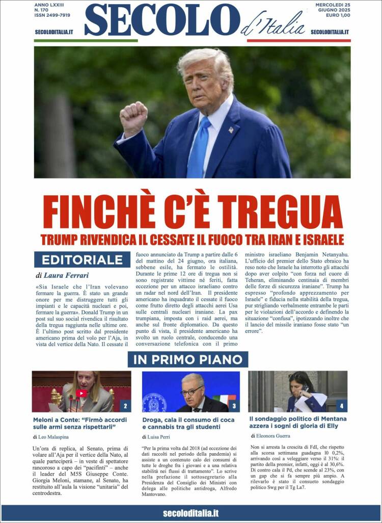 Portada de Secolo d'Italia (Italia)