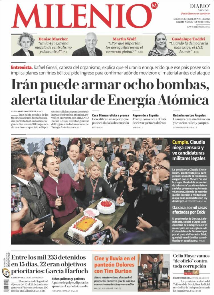 Portada de Milenio (México)