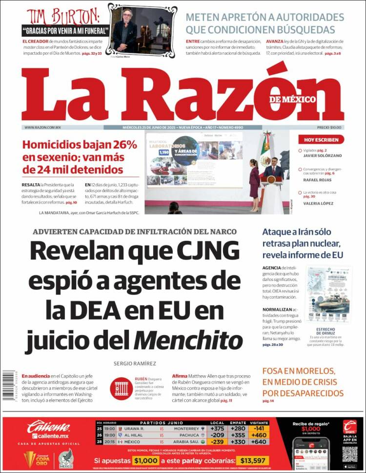 Portada de La Razón (México)