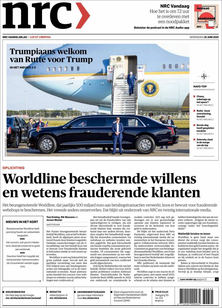 Portada de NRC Handelsblad (Netherlands)