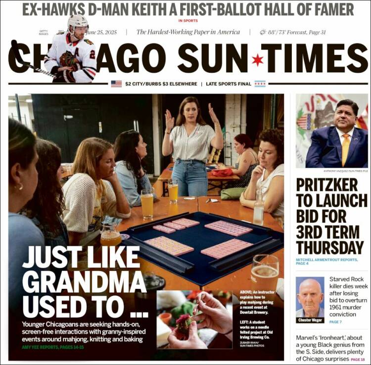 Portada de Chicago Sun-Times (USA)
