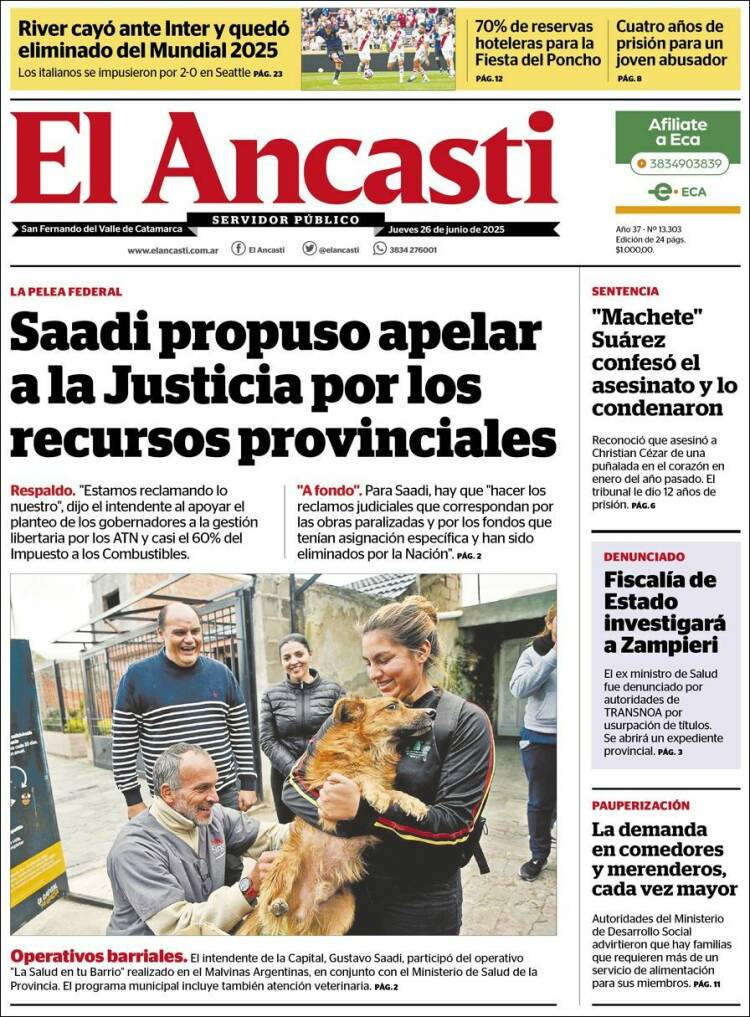 Portada de El Ancasti (Argentina)