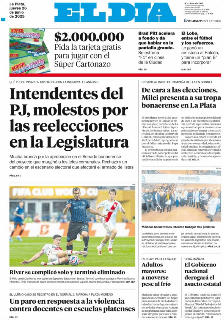 Portada de El Día de la Plata (Argentina)