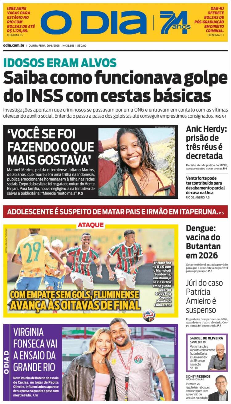 Portada de O Dia (Brasil)