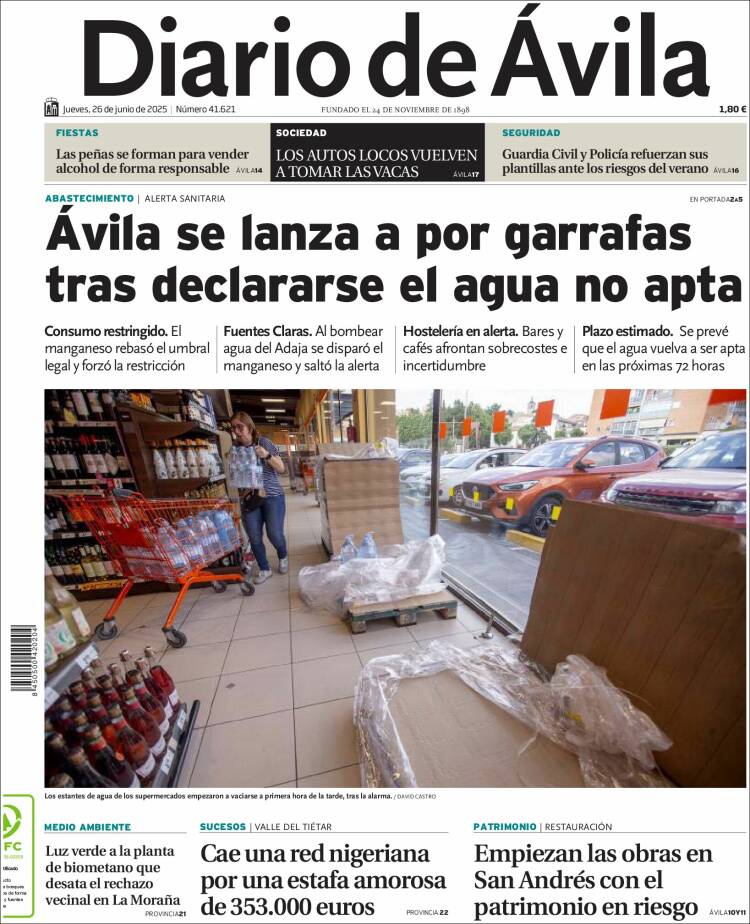 Portada de Diario de Ávila (España)