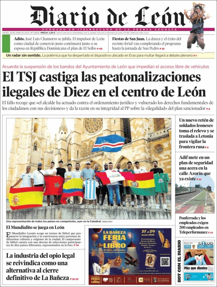 Portada de Diario de León (España)