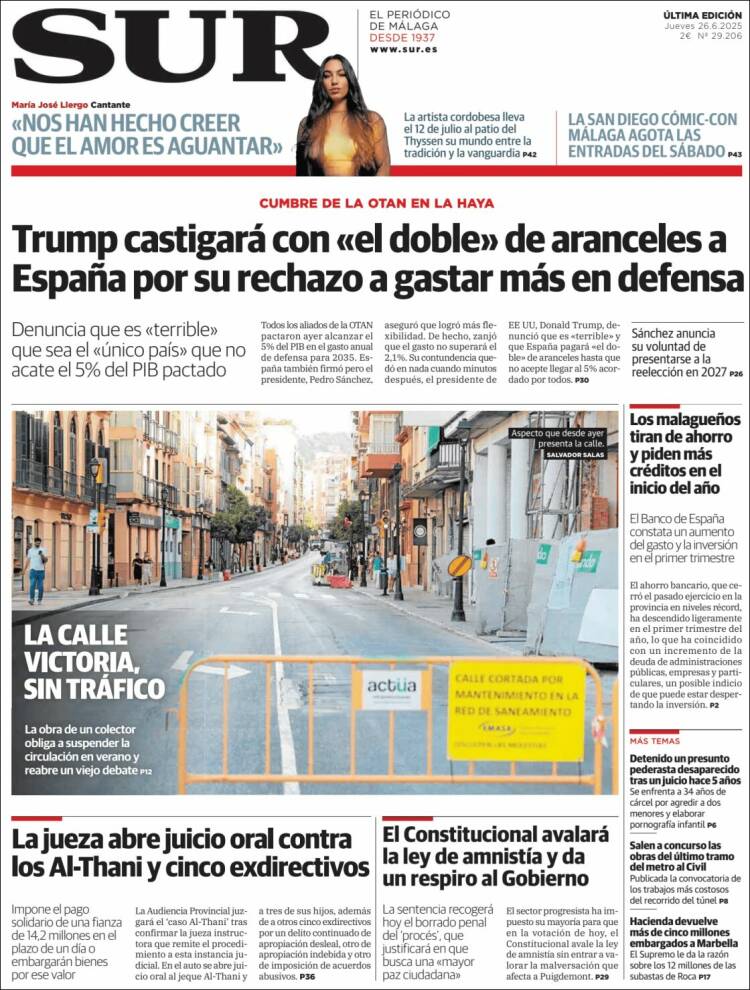 Portada de Diario el Sur (España)