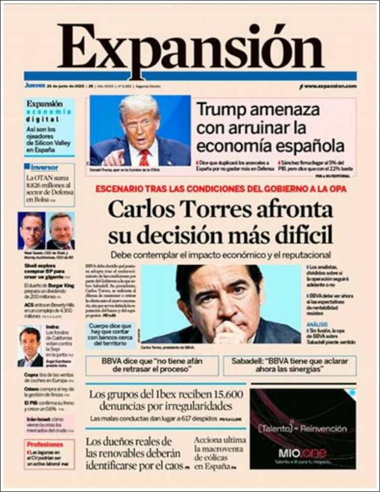 Portada de Expansión (España)