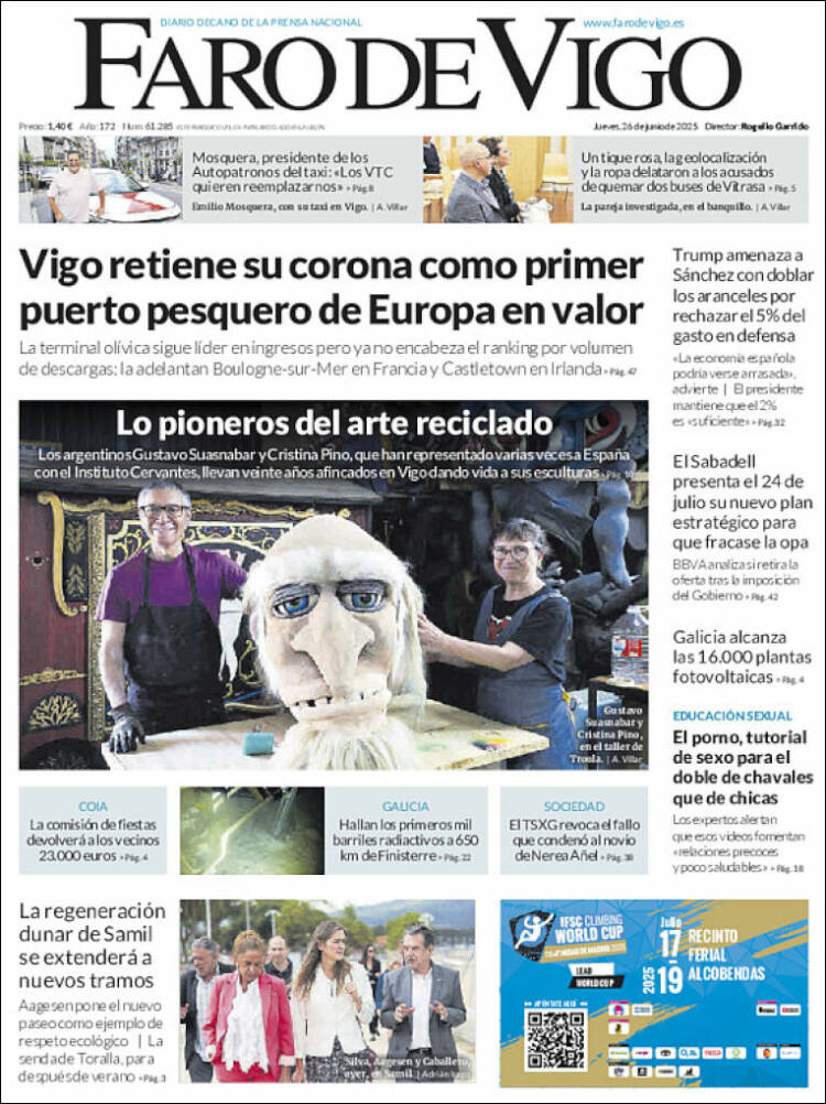 Portada de Faro de Vigo (España)