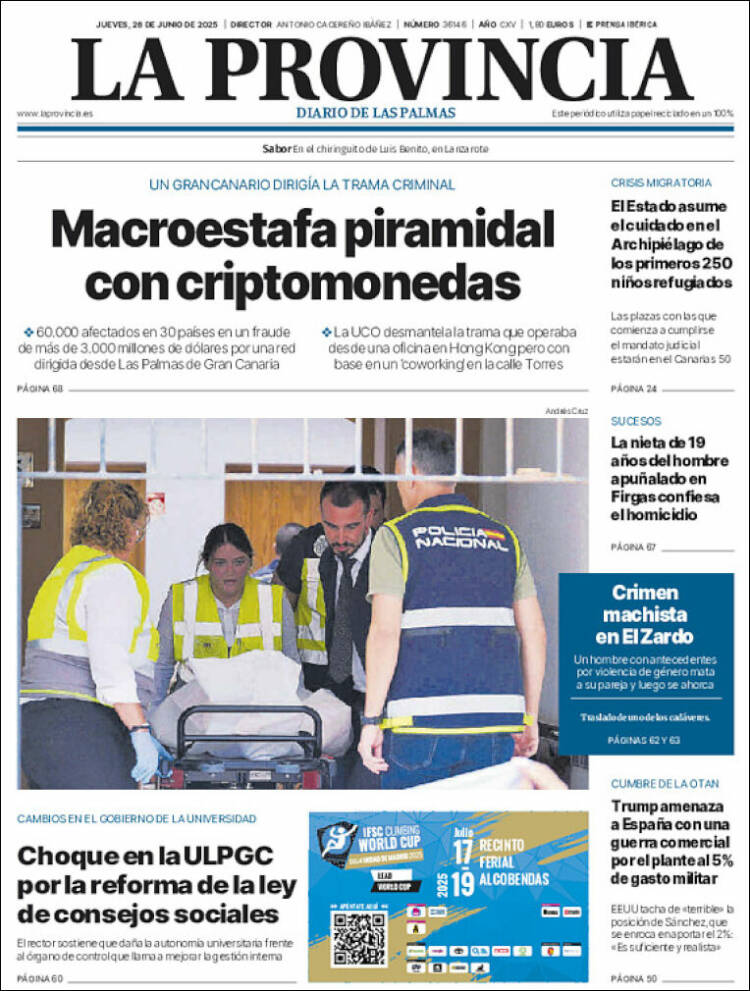 Portada de La Provincia (España)