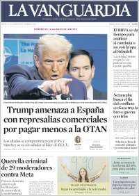 Portada de La Vanguardia (España)
