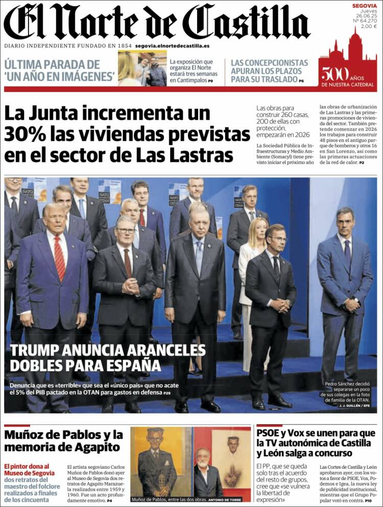 Portada de Norte de Castilla - Segovia (España)