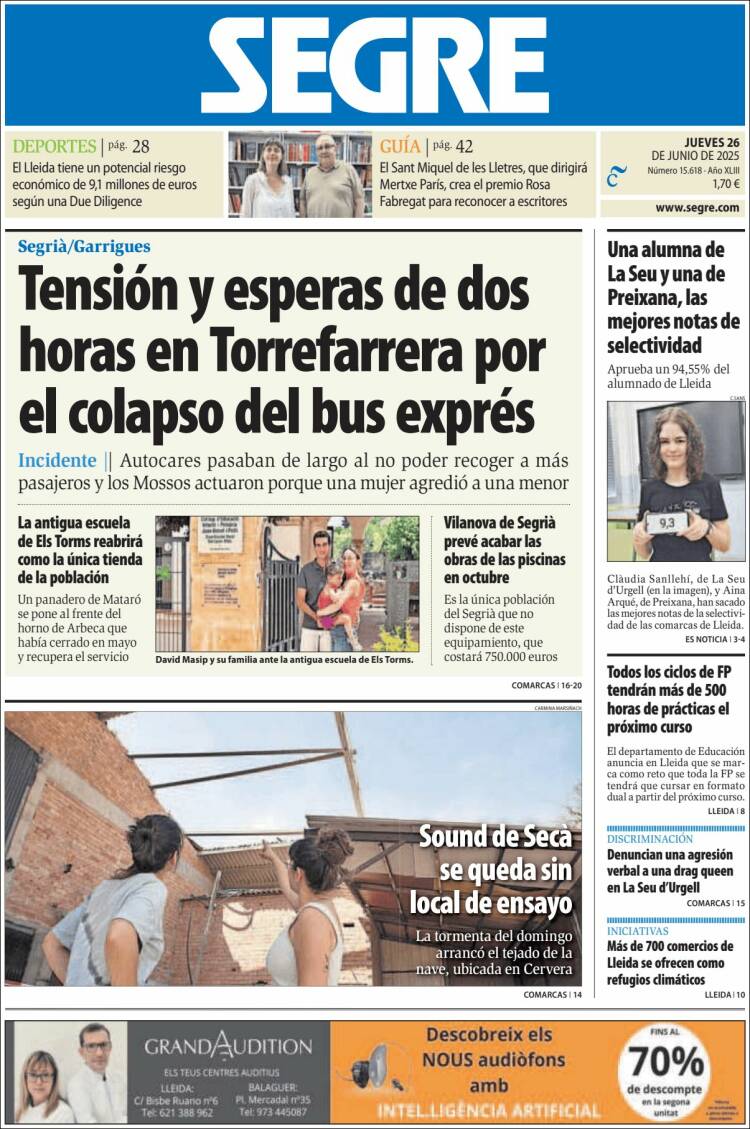 Portada de Segre  (España)