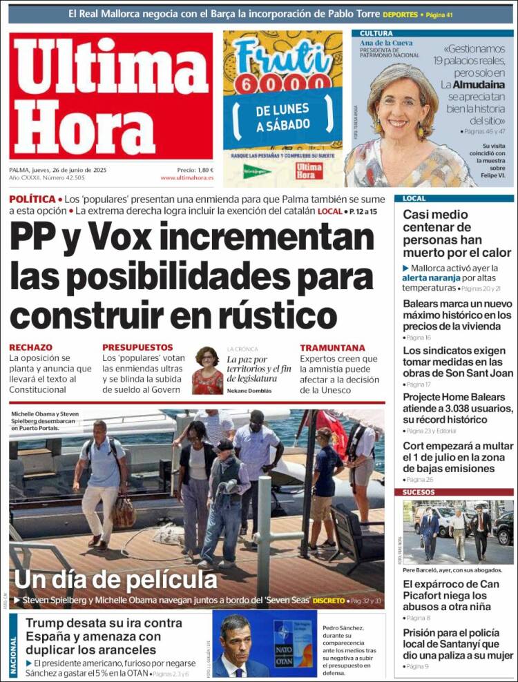 Portada de Última Hora (España)
