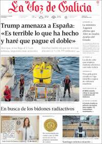 Portada de La Voz de Galicia (España)