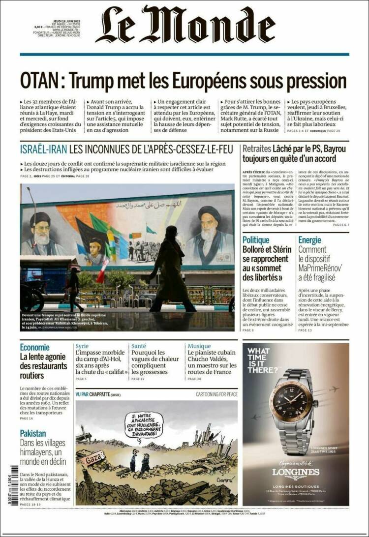 Portada de Le Monde (Francia)