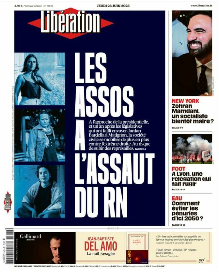 Portada de Libération (Francia)
