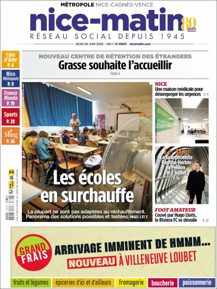 Portada de Nice-Matin (Francia)