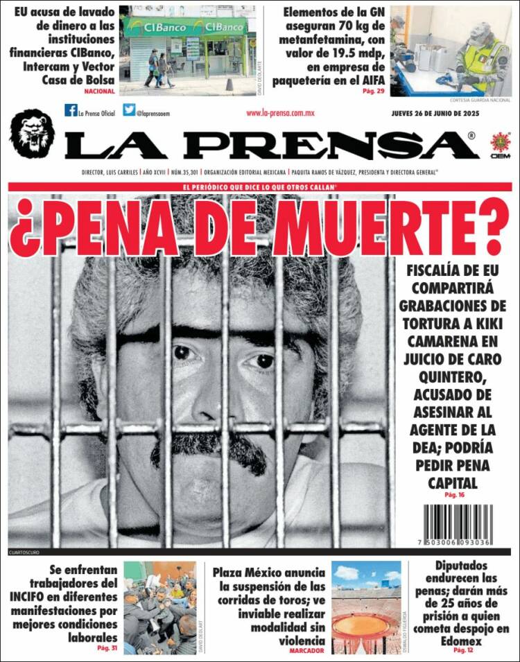 Portada de La Prensa (México)