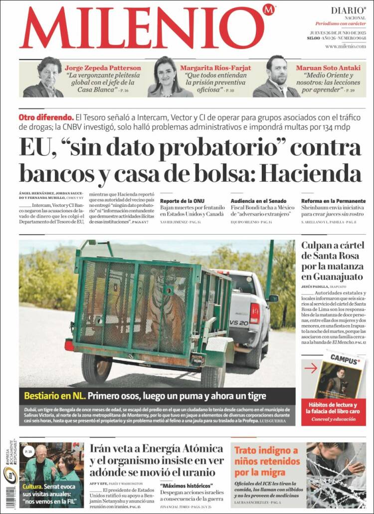 Portada de Milenio (México)
