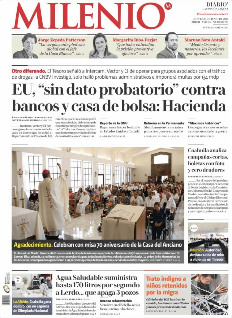 Portada de Milenio - Laguna (Mexico)