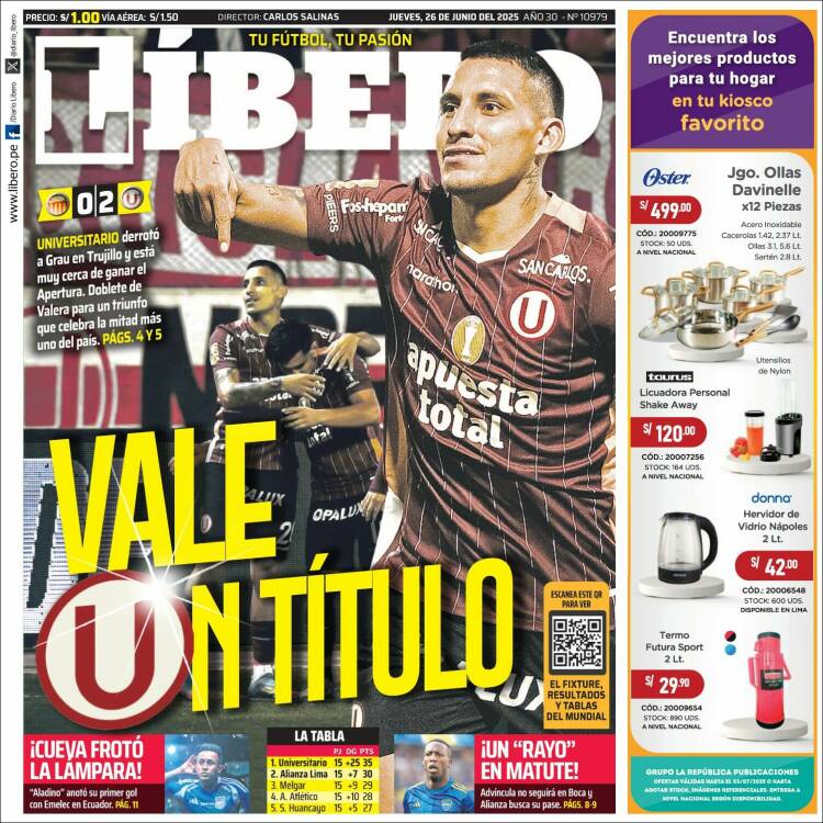 Portada de Líbero (Perú)