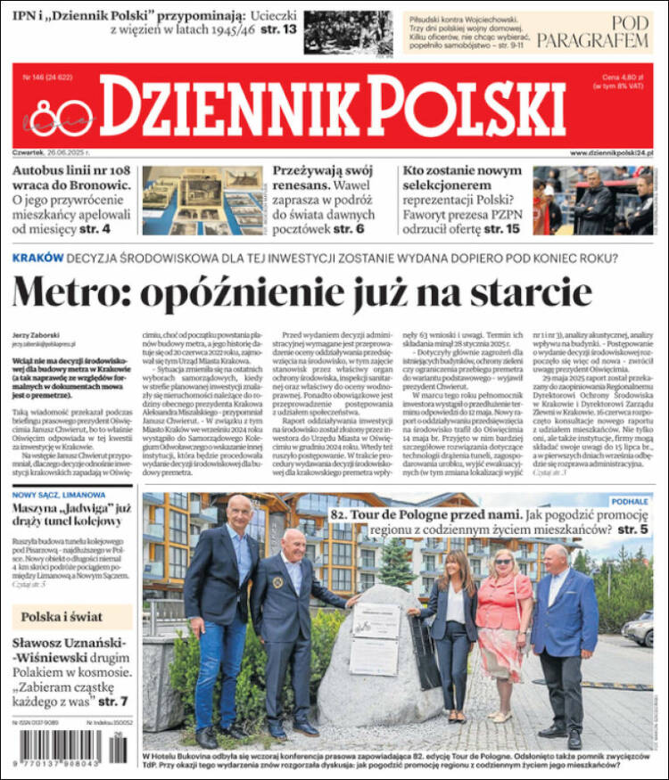 Portada de Dziennik (Polonia)