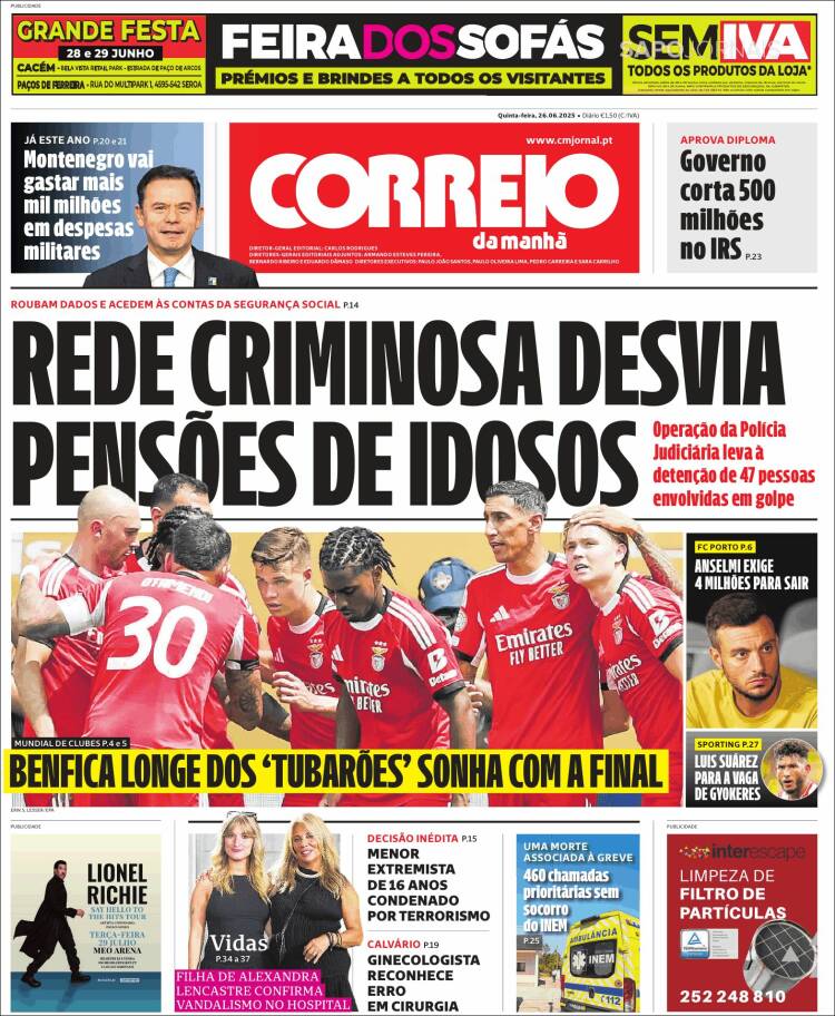 Portada de Correio da Manhã (Portugal)
