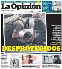 Portada de La Opinión (USA)