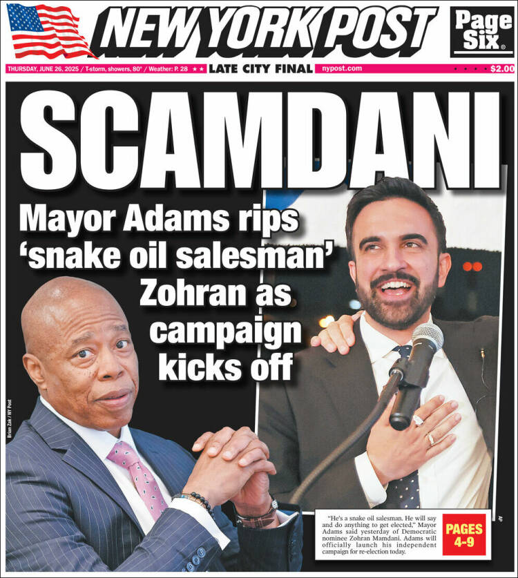 Portada de New York Post (USA)