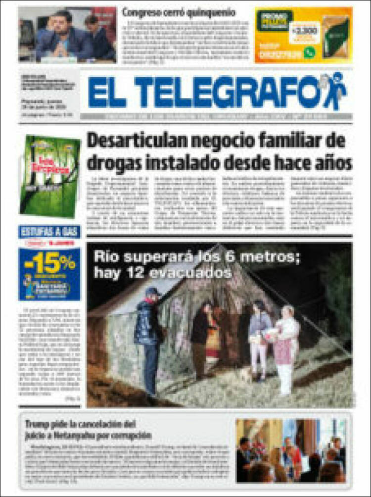 Portada de El Telégrafo (Uruguay)