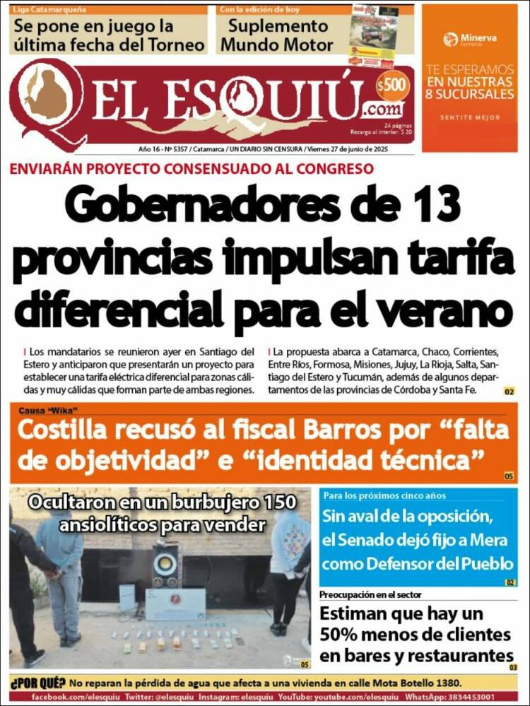 Portada de El Esquiu (Argentina)