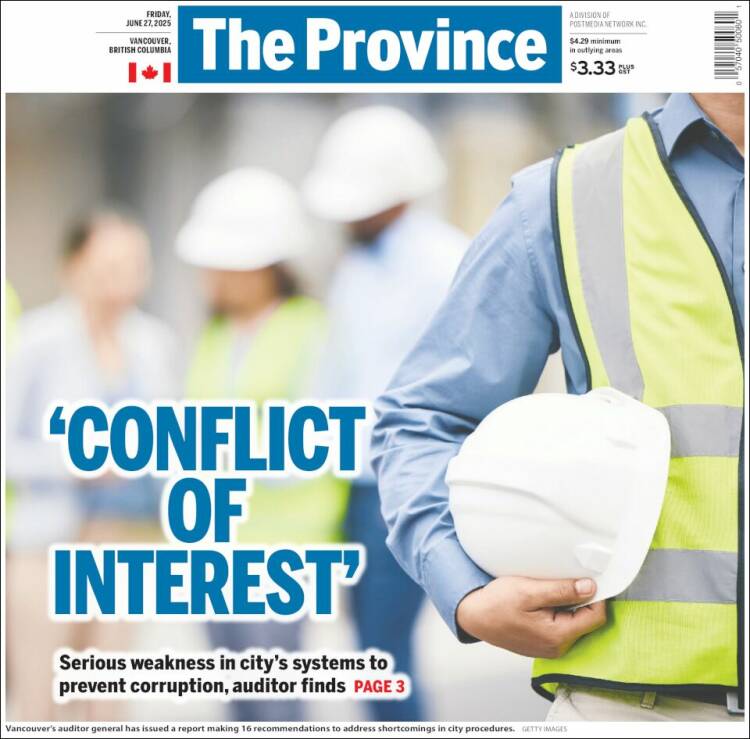 Portada de The Province (Canadá)