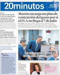 Portada de 20 Minutos - Valencia (España)