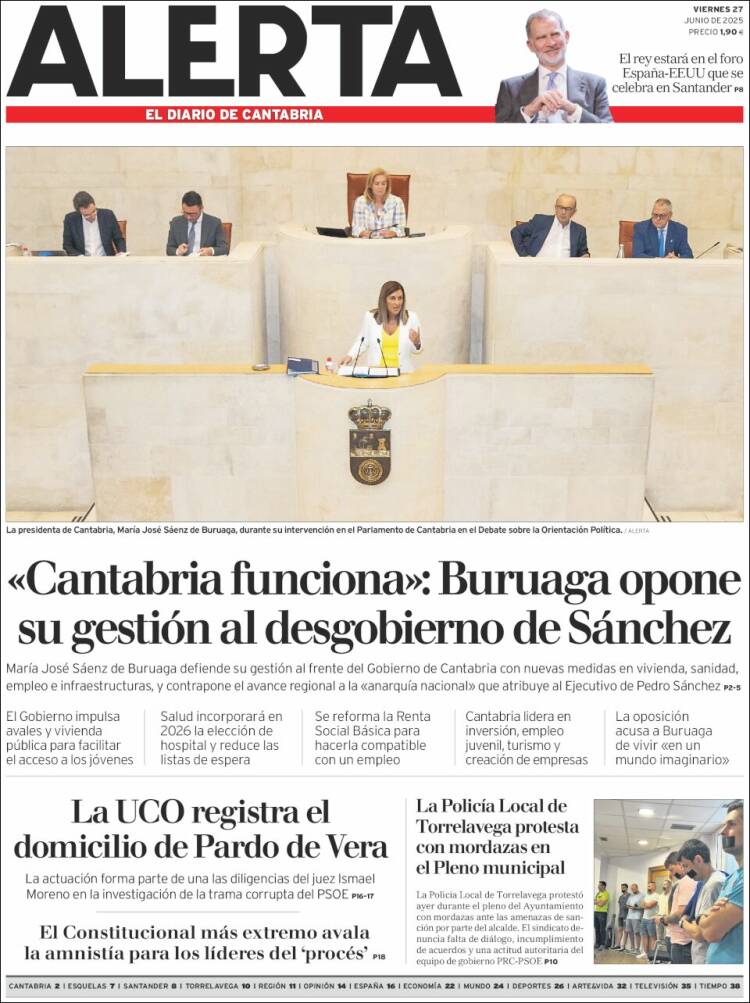 Portada de Alerta - El Diario de Cantabria (España)