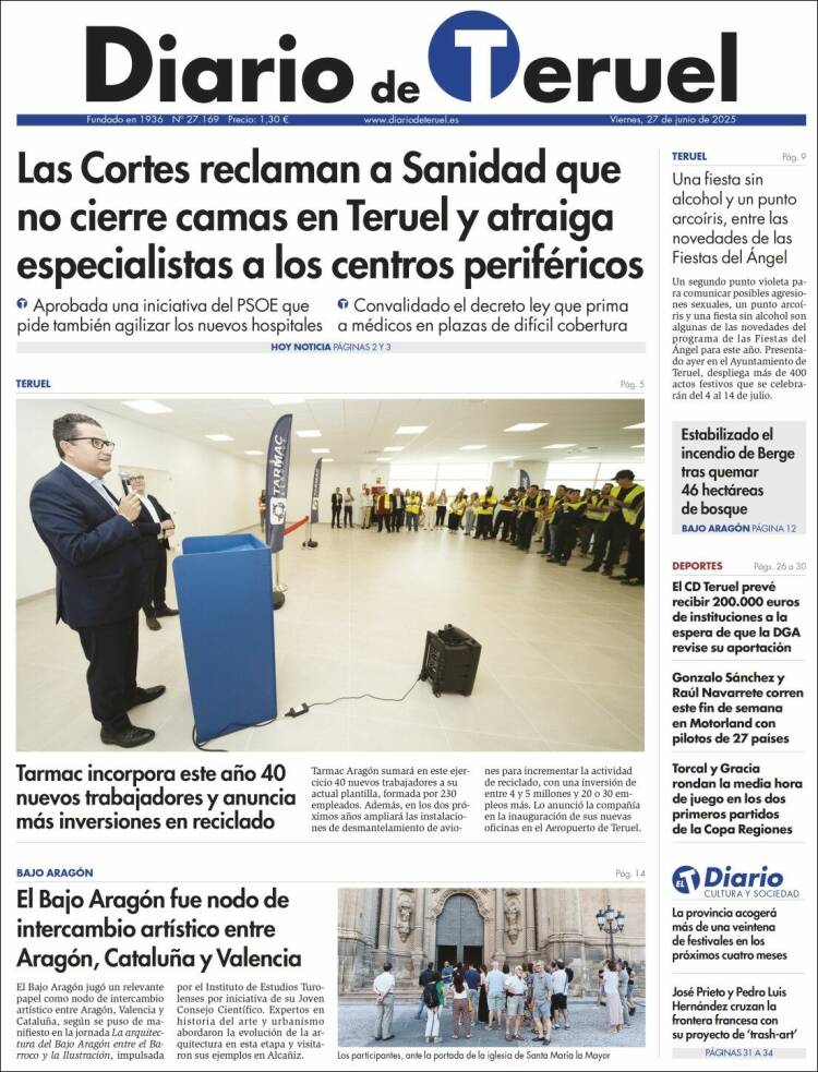 Portada de Diario de Teruel (España)