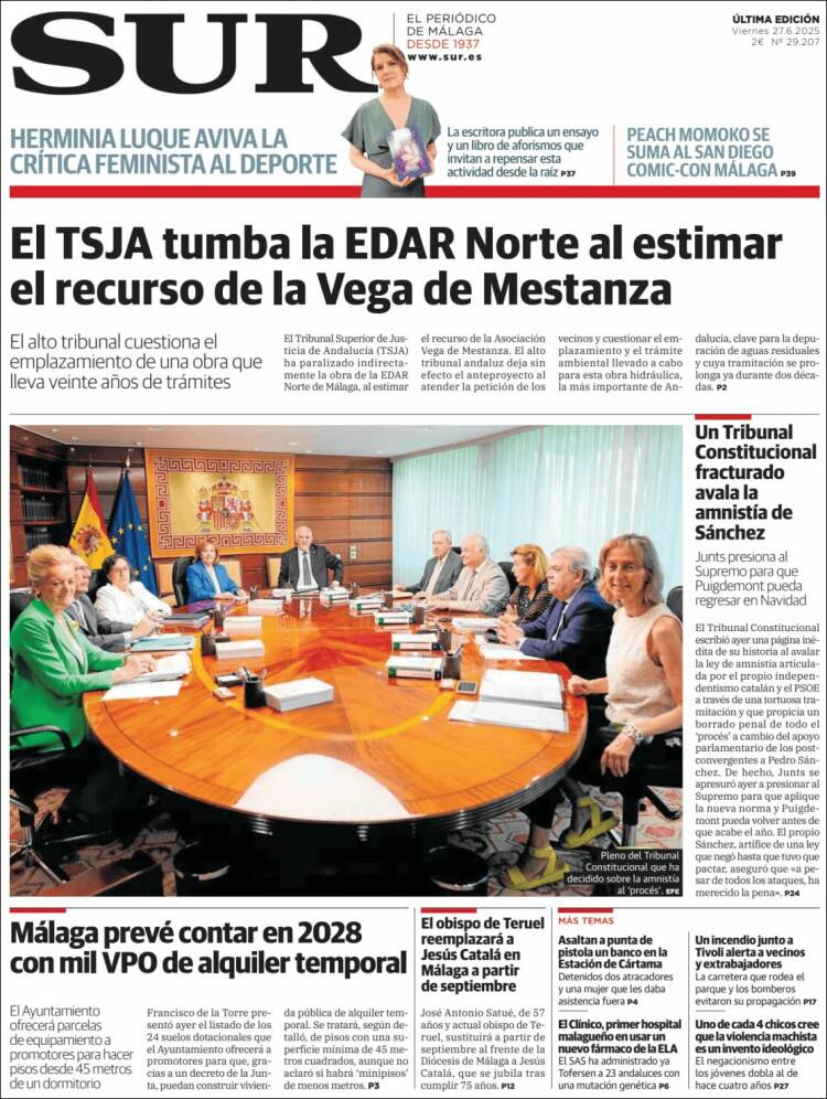 Portada de Diario el Sur (España)