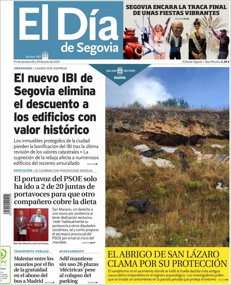 Portada de El Día de Segovia (España)