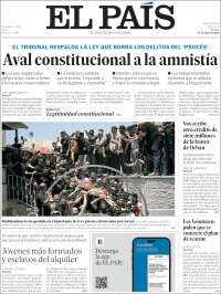 Portada de El País (España)