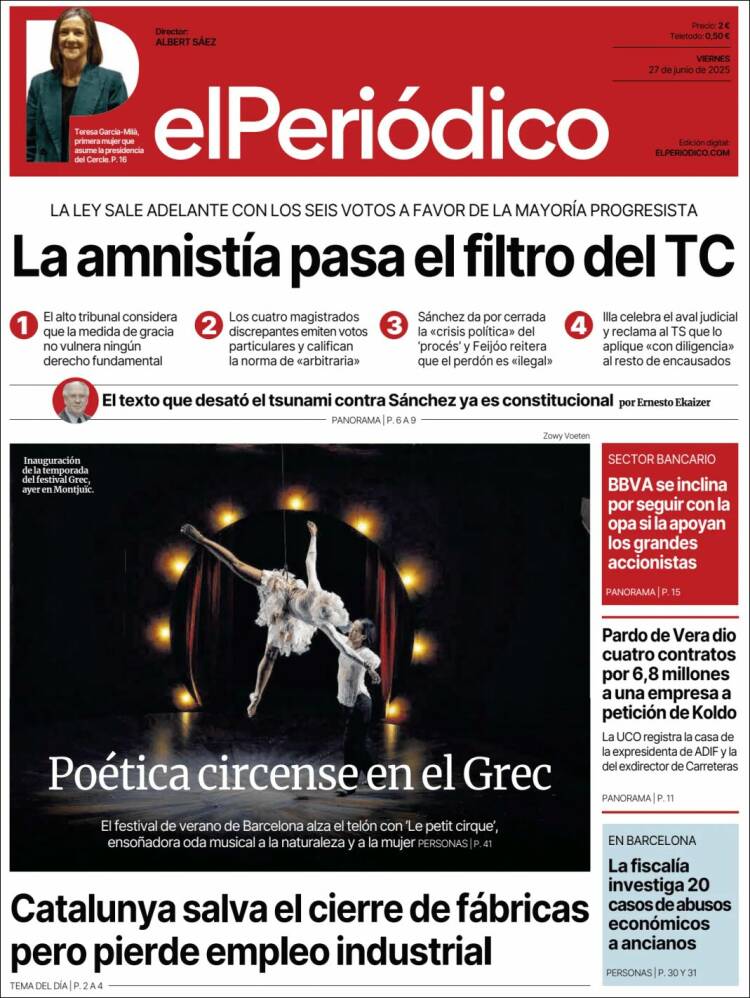 Portada de El Periódico (España)