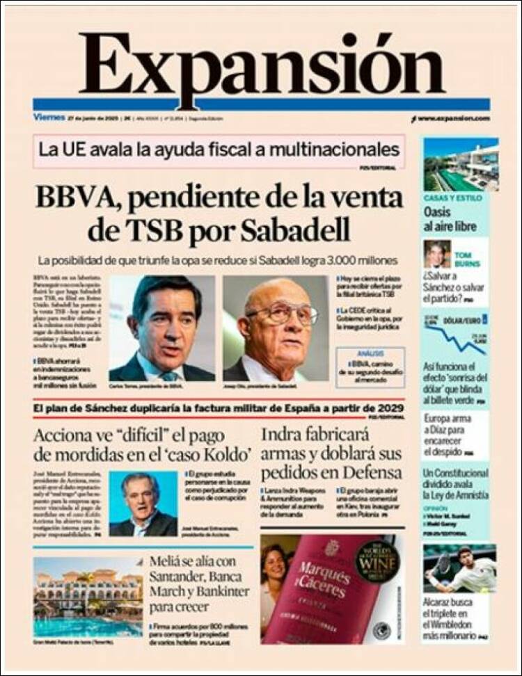 Portada de Expansión (España)