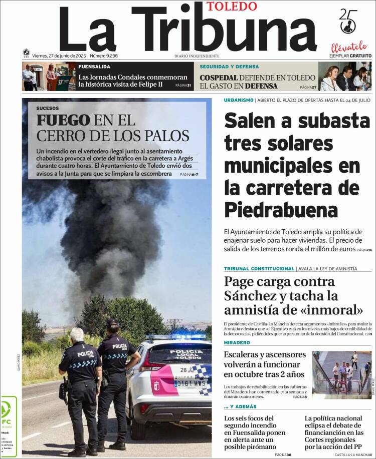 Portada de La Tribuna de Toledo (España)