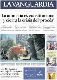 Portada de La Vanguardia (España)